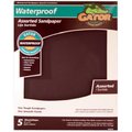 Gator Finishing 4475 9 x 11 in. Assorted Grit Waterproof Sandpaper- 4 Pack 839264